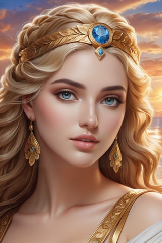 Absurd, ultra-detailed, high quality, detailed face, beautiful eyes, Aphrodite, goddess, Greek Mythology, enchanting beauty, unmatched, charming

