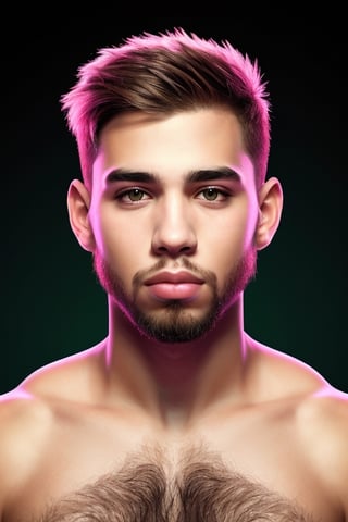Front view of a guys, chromatic_background