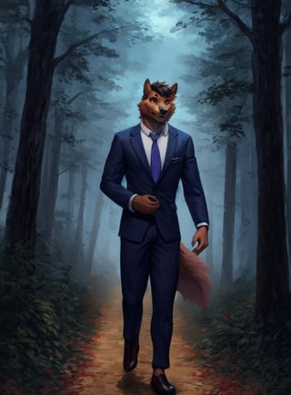 1boy, solo, werewolf in suit,belvor