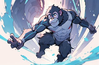 Noa is a ape from the movie "Planet of the ape", looking the viewer, in anime style,nijistyle