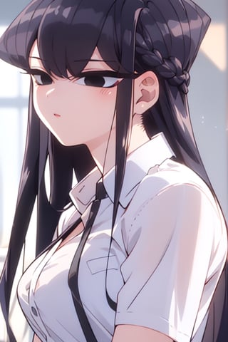 make me,, * Komi Shouka * wearing school clothes,,long hair,,black hair,,black eyes,ShokoKomidef