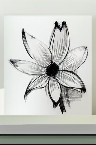 Flower sketch outline black and white