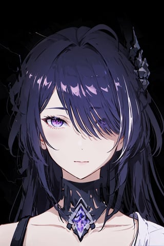 (masterpiece:1.3),(highres:1.1),best quality,1girl,solo,office,black background, ,line anime, dark background, black background, simple dark background ,closeup face , face only , upclose, face, face image ,glass,hair over one eye, broken glass, dark background, 