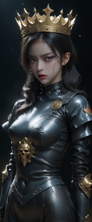  breathtaking ethereal RAW photo of female ((poster of a sexy [princess, suffering, burdened by the weight of a crown, ] in a [ ], pissed_off,angry, latex uniform, eye angle view, ,dark anim,minsi,goeun, , , 
)), dark and moody style, perfect face, outstretched perfect hands . masterpiece, professional, award-winning, intricate details, ultra high detailed, 64k, dramatic light, volumetric light, dynamic lighting, Epic, splash art

.. ), by james jean $, roby dwi antono $, ross tran $. francis bacon $, michal mraz $, adrian ghenie $, petra cortright $, gerhard richter $, takato yamamoto $, ashley wood, tense atmospheric, , , , sooyaaa,IMGFIX,Comic Book-Style,Movie Aesthetic,action shot,photo r3al,bad quality image,oil painting, cinematic moviemaker style,Japan Vibes,H effect,koh_yunjung
,koh_yunjung,kwon-nara,sooyaaa,colorful,roses_are_rosie,armor,han-hyoju-xl