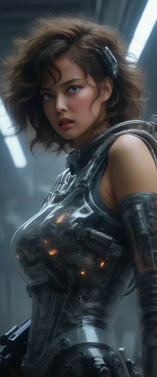 breathtaking ethereal RAW photo of female ( 1girl, dress like Lieutenant Ellen Ripley, ,Nostromo, solo, hair, ,pulse rifle , holding, medium breasts, curly short hair ,action shot, bodysuit, mechanical background, holding a pulse rifle, alien 8º passanger movie still, reflection, science fiction, android, cable, robot joints, wire, mechanical parts, james cameron film
 )), dark and moody style, perfect face, outstretched perfect hands . masterpiece, professional, award-winning, intricate details, ultra high detailed, 64k, dramatic light, volumetric light, dynamic lighting, Epic, splash art .. ), by james jean $, roby dwi antono $, ross tran $. francis bacon $, michal mraz $, adrian ghenie $, petra cortright $, gerhard richter $, takato yamamoto $, ashley wood, tense atmospheric, , , , sooyaaa,IMGFIX,Comic Book-Style,Movie Aesthetic,action shot,photo r3al,bad quality image,oil painting, cinematic moviemaker style,Japan Vibes,H effect,koh_yunjung ,koh_yunjung,kwon-nara,sooyaaa,colorful,bones,skulls,armor,han-hyoju-xl
,DonMn1ghtm4reXL, ct-fujiii,ct-jeniiii, ct-goeuun,mad-cyberspace,FuturEvoLab-mecha,cinematic_grain_of_film,a frame of a animated film of,score_9,3D,style akirafilm