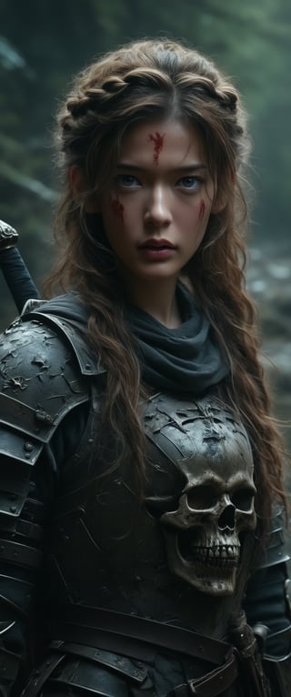 breathtaking ethereal RAW photo of female, (((by John Collier, John William Waterhouse, pinup style, silver, gold), perfect anatomy, Brunhilde, Viking woman holding a sword, (helmet, long braided hair, chainmail armor, carrying a spear), soft, cute face, female, blush, dreamy, more detail XL
 )), dark and moody style, perfect face, outstretched perfect hands. masterpiece, professional, award-winning, intricate details, ultra high detailed, 64k, dramatic light, volumetric light, dynamic lighting, Epic, splash art .. ), by james jean $, roby dwi antono $, ross tran $. francis bacon $, michal mraz $, adrian ghenie $, petra cortright $, gerhard richter $, takato yamamoto $, ashley wood, tense atmospheric, , , , sooyaaa,IMGFIX,Comic Book-Style,Movie Aesthetic,action shot,photo r3al ,bad quality image,oil painting, cinematic moviemaker style,Japan Vibes,H effect,koh_yunjung ,koh_yunjung,kwon-nara,sooyaaa,colorful,bones,skulls,armor,han-hyoju-xl
,DonMn1ghtm4reXL, ct-fujiii,ct-jeniiii, ct-goeuun,mad-cyberspace,FuturEvoLab-mecha,cinematic_grain_of_film,a frame of an animated film of,score_9,3D,style akirafilm,Wellington22A,Mina Tepes,lucia:_plume_(sinful_oath )_(punishing:_g,VAMPL, FANG-L ,kizuki_rei, ct-eujiiin,Jujutsu Kaisen Season 2 Anime Style,ChaHaeInSL,Mavelle,Uguisu Anko,Zenko