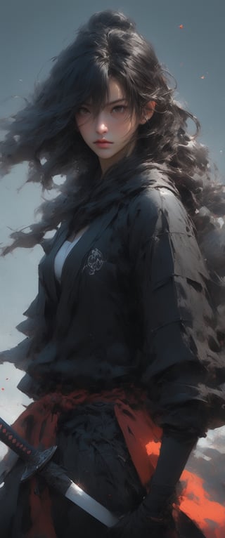 anime - pintura de estilo de una mujer con una espada y una espada, Guweiz en ArtStation Pixiv, guweiz en pixiv artstation, Obra maestra de Guweiz, guweiz, obra de arte al estilo de guweiz, krenz cushart y wenjun lin, Arte Zerochan, tsutomu nihei arte, por Jin Homura, , , , 
