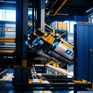 Robotic manufacturing facility, automated assembly lines, precision engineering, high-quality, realistic, industrial setting, futuristic production methods, 3D printing, conveyor belts, robotic arms, quality control, smart factories, efficient logistics, human-robot collaboration,rayearth