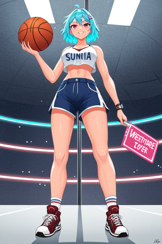 (Best quality, ultra detailed, masterpiece),  8k, super detailed, ((beautiful detailed)))1girl, hip pop clothes, Red basketball shoes, low angle shot, low angle, ground-level shot, full body, full body shot, lunge, nightclub, laser beam(Dynamic feeling:1.4),(concept art style:1.4), neon, neon sign, glowing,32k, octane render,neon style,simple background