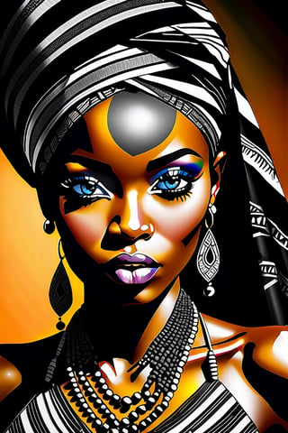 Black and white professional portrait photography of a (((stunningly beautiful african woman))), with intricate colored eyes, hyperdetailed face,  hyperdetailed eyes,  sharp focus on eyes,  8k,  80mm digital photo 