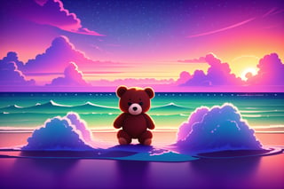 sharpen a very cute image of (a humble 3d teddy bear with shorts on looking afar) at the sunset at the stunning tropical beach
BREAK
vapourwave, oil painting style cg illustration rendered in multiple units creating an absurdres with the (best quality, high quality) majestic wallpaper 128k, go!,,<lora:659111690174031528:1.0>