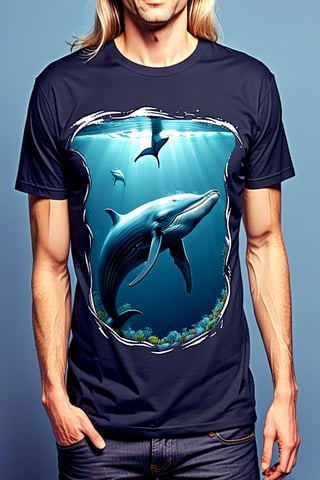 T-SHIRT DESIGN, Fin whale,