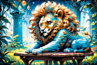 In the style of digital illustration, envision a lion man peacefully napping with his head resting on a table, inspired by the whimsical and surreal world of Salvador Dali, where reality intertwines with dreams, featuring vibrant colors and surreal elements to add a touch of magic to the scene.

300 DPI, HD, 8K, Best Perspective, Best Lighting, Best Composition, Good Posture, High Resolution, High Quality, 4K Render, Highly Denoised, Clear distinction between object and body parts, Masterpiece, Beautiful face, 
Beautiful body, smooth skin, glistening skin, highly detailed background, highly detailed clothes, 
highly detailed face, beautiful eyes, beautiful lips, cute, beautiful scenery, gorgeous, beautiful clothes, best lighting, cinematic , great colors, great lighting, masterpiece, Good body posture, proper posture, correct hands, 
correct fingers, right number of fingers, clear image, face expression should be good, clear face expression, correct face , correct face expression, better hand position, realistic hand position, realistic leg position, no leg deformed, 
perfect posture of legs, beautiful legs, perfectly shaped leg, leg position is perfect,
,2d game scene