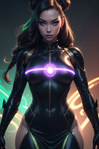 nsfw, nude, 21yo naked girl, professional photo, masterpiece, photorealistic, hyper-detailed, realistic, ultra-high resolution, correct anatomy, highest quality

bondage harness, 2 girls, 1 brown african american girl with long hair dreadlocks and purple and black futuristic ninja outfit and purple glowing eyes, 1 tan japanese american girl with two space buns and green and black futuristic ninja outfit and green glowing eyes, dragon and snake in background, digital details, simple background, looking at viewer, anime style, cute, cartoon style, serious face, playfull, dynamic, neon, magic particules, friendly, purple and green flames, swords, technology, 4k quality, digital, beauty, toned athletic body, dramatic lighting,miko dressing futuristic, long qipao dress, 3DMM,  sexy,High detailed ,artgerm