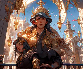fantasy, anime style, stylized, (perfect artwork, masterpiece:1.3), top quality, 8k, digital illustration, (fantasy), sharp focus, inricate, (details), perfect composition, ff8bg, no humans, outdoors, building, (scenery), (contemporary), Floating Fortress, Aether-Powered Splendor, Skyward Turrets, Crow's Nest Observatory, Gilded Balconies, Steampunk Grandeur, Clockwork Ramparts, Brass-Trimmed Portholes, Skyborne Battlements, Aether-Sail Rigging, Enchanted Guild Flag, Majestic Guild Pennants, Cloud-Cruising Beauty, Breathtaking Sky Views, Riveted Airship Hull, Ornate Guild Entry, Clockwork Contraptions, Skybound Tethering Posts, Navigator's Crow's Nest, Nautical Architecture, Brass Bell Towers, Victorian Skylights, Celestial Compass Tower, Skyship Blueprint Frescoes, Skyport Marvels, Nautical Spires, Guild's Star Map, Aetherial Scaffolding, Etherwave Transmitters, Observatory Dome, Gilded Weathervanes, Astronomical Sundials, Celestial Clock Towers, Sky Captain's Balcony, Guild's Timepiece, Navigator's Charting Pavilion, Aether-Powered Spotlights, Aetherial Skylights, Guild's Artistic Compass, Airborne Workshop, Navigator's Alcove, Aether-Crystal Lanterns, Skyward Arches, Nautical Bell Towers, Brass Telescope Mounts, Etherwave Antennas, Vintage Weather Vanes, Airship Decorations, Celestial Observatory Tower, Skyborne Clocks, Navigational Engravings, Navigator's Aether Chair, Clockwork Flourishes, Astronomical Illumination, Guild's Celestial Arch, Aetherial Navigation Stations, Observatory Telescopes, Sky Captain's Ornaments, Guild's Enchanted Frescoes, Clockwork Mechanisms, Celestial Gears, Aether-Infused Sails, Brass-Trimmed Skylights, Navigator's Logbook Stand, Clockwork Widgets, Celestial Mapping, Aetherial Skylines, Navigator's Gauges, Airship Helm Portraits, Skyport's Navigational Tower, Steampunk Skylights, Celestial Compass Designs, Navigator's Nautical Chest, Aether-Sail Rigging, Clockwork Stars,wrench_elven_arch,coralinefilm,higekiri,RING,mecha
