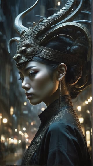 Kuyang - Similar to Penanggalan, a woman practicing dark arts, detaching her head to hunt at night,

MASTERPIECE by Aaron Horkey and Jeremy Mann, sharp, masterpiece, best quality, Photorealistic, ultra-high resolution, photographic light, illustration by MSchiffer, Hyper detailed