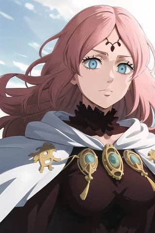 White background:1.5

((best quality)), masterpiece, ((official art)),  beautiful face, tonemapping, sharp focus,high res,official art, Fana, 1girl, long hair, blue eyes, pink hair , forehead mark

,