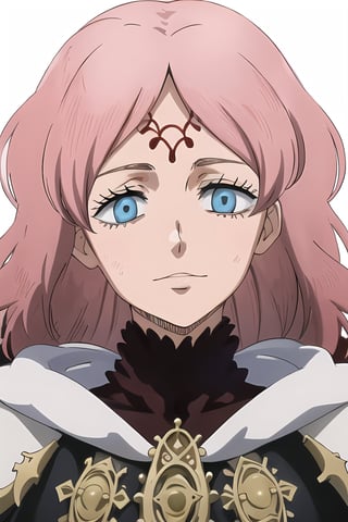 White background:1.5

((best quality)), masterpiece, ((official art)),  beautiful face, tonemapping, sharp focus,high res,official art, Fana, 1girl, long hair, blue eyes, pink hair , forehead mark

,