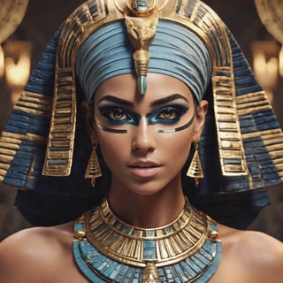 female made from the most beautiful egyptian god women in the world,  modelshoot style, super realistic,  4k,  expert lighting,  perfect symmetry, Realism, Makeup, Face makeup,,,
