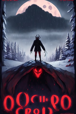 Create a captivating and whimsical 1950s movie poster for a 1920s juvenile horror/humor novel titled "The Howl of the Wendigo," part of the series "The Wolves of Blood Creek" by J.R. Ghostwood.

Key Elements:

Setting: A snowy landscape with a hint of eerie moonlight, conveying the chilling winter atmosphere.

Characters: Include the main characters, Sagie, Lavie, and Birdie, standing united against the backdrop of the menacing Wendigo's eyes in the storm.

Wolves: Showcase the Blood Creek wolves, emphasizing their pack dynamic and unique personalities.

Humor and Horror: Infuse a balance of humor and horror elements to reflect the book's dual genre, perhaps through the expressions and interactions of the characters.

Title and Series: Clearly highlight "The Howl of the Wendigo" as the title, and "The Wolves of Blood Creek" as the series, with the author's name, J.R. Ghostwood.

Feel free to play with color schemes, lighting effects, and visual elements that resonate with a juvenile horror/humor theme,manga