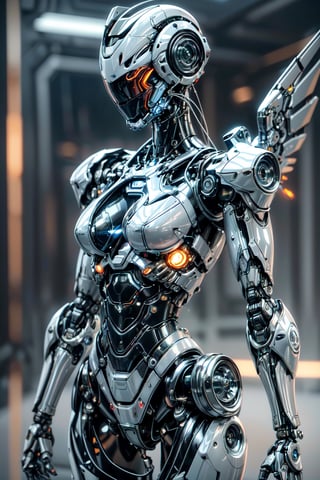 ((high resolution)), ((8K)), ((incredibly absurdres)), break. (super detailed metallic skin), (an extremely delicate and beautiful:1.3), break, ((1robot:1.5)), ((slender body)), (medium breasts), (beautiful hand), ((metallic body:1.3)), ((cyber helmet with full-face mask:1.4)), break. ((no hair:1.3)) , (blue glowing lines on one's body:1.2), break. ((intricate internal structure)), ((brighten parts:1.5)), break. ((robotic face:1.2)), (robotic arms), (robotic legs), (robotic hands), ((robotic joint:1.2)), (Cinematic angle), (ultra-fine quality), (masterpiece), (best quality), (incredibly absurdres), (highly detailed), high res, high detail eyes, high detail background, sharp focus, (photon mapping, radiosity, physically-based rendering, automatic white balance), masterpiece, best quality, ((Mecha body)), furure_urban, incredibly absurdres, science fiction, Fire Angel Mecha