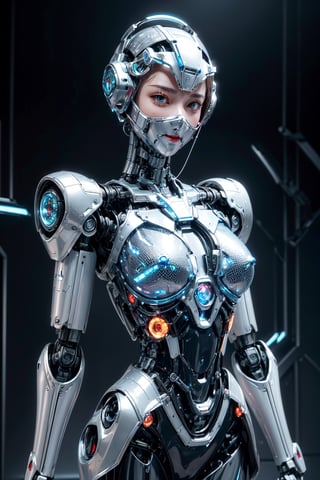 ((high resolution)), ((8K)), ((incredibly absurdres)), break. (super detailed metallic skin), (an extremely delicate and beautiful:1.3), break, ((1robot:1.5)), ((slender body)), (medium breasts), (beautiful hand), ((metallic body:1.3)), ((cyber helmet with full-face mask:1.4)), break. ((no hair:1.3)) , (blue glowing lines on one's body:1.2), break. ((intricate internal structure)), ((brighten parts:1.5)), break. ((robotic face:1.2)), (robotic arms), (robotic legs), (robotic hands), ((robotic joint:1.2)), (Cinematic angle), (ultra-fine quality), (masterpiece), (best quality), (incredibly absurdres), (highly detailed), high res, high detail eyes, high detail background, sharp focus, (photon mapping, radiosity, physically-based rendering, automatic white balance), masterpiece, best quality, ((Mecha body)), furure_urban, incredibly absurdres, science fiction, Fire Angel Mecha