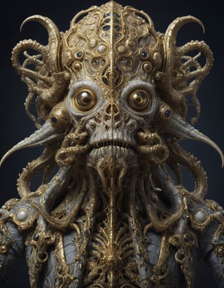 a beautiful rendition of astronaut cthulhu,insanely detailed and intricate,golden ratio,hypermaximalist,elegant,ornate,luxury,elite,horror,creepy,ominous,haunting,matte,cinematic,James jean,by diegocr,Brian froud,ross tran,,LuxTechAI ,,monster ,TransformersStyle 
