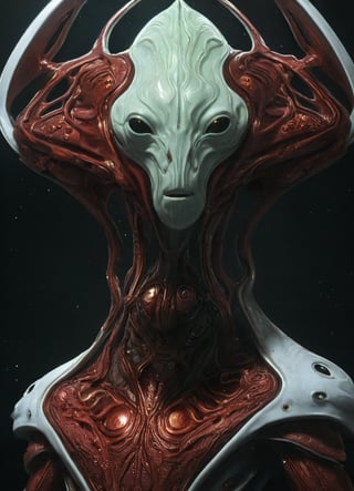 red Alien, tubes all over his body, Scince Fiction, GHTEN,  (Cthulhu:0.8), ,sci_fi,futuristic alien,Movie Still,creature,science fiction