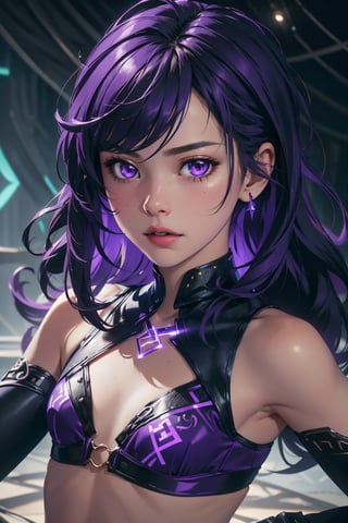 Highres, best quality, extremely detailed, area lighting in background, HD, 8k, extremely intricate:1.3), realistic, SMALL BODY, CUTE, (portrait:1.2) ,GlowingRunes_purple, stomach