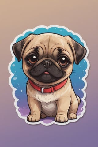  score_9, score_8_up, score_7_up, one cute dog, one dog, pug, thick outlined, art style, cartoon style, real dog, clean gradient bckground, no collar,txznf