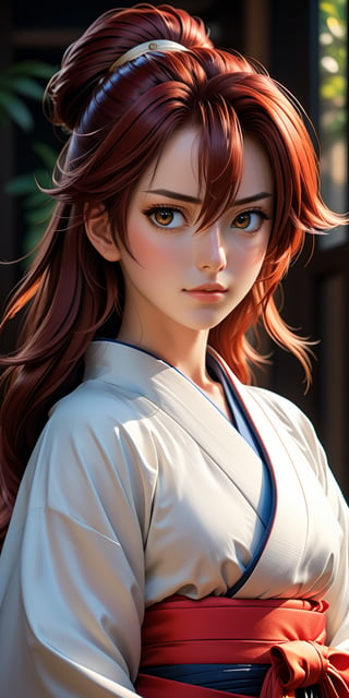 (((the Kenshin Himura:1.9))), (male:1.9), (long, thick and abundant deep red hair, ponytail, a few strands of hair falling down her face: 1.9), (golden eyes), (sharp look in her Hitokiri Battousai version), (wears a red kimono and a white hakama:1.9), (wielding his sakabato katana with his right hand: 1.9), (full body:1.9),



by Greg Rutkowski, artgerm, Greg Hildebrandt, and Mark Brooks, full body, Full length view, PNG image format, sharp lines and borders, solid blocks of colors, over 300ppp dots per inch, 32k ultra high definition, 530MP, Fujifilm XT3, cinematographic, (photorealistic:1.6), 4D, High definition RAW color professional photos, photo, masterpiece, realistic, ProRAW, realism, photorealism, high contrast, digital art trending on Artstation ultra high definition detailed realistic, detailed, skin texture, hyper detailed, realistic skin texture, facial features, armature, best quality, ultra high res, high resolution, detailed, raw photo, sharp re, lens rich colors hyper realistic lifelike texture dramatic lighting unrealengine trending, ultra sharp, pictorial technique, (sharpness, definition and photographic precision), (contrast, depth and harmonious light details), (features, proportions, colors and textures at their highest degree of realism), (blur background, clean and uncluttered visual aesthetics, sense of depth and dimension, professional and polished look of the image), work of beauty and complexity. perfectly complete symmetrical body.
(aesthetic + beautiful + harmonic:1.5), (ultra detailed face, ultra detailed eyes, ultra detailed mouth, ultra detailed body, ultra detailed hands, ultra detailed clothes, ultra detailed background, ultra detailed scenery:1.5),

3d_toon_xl:0.8, JuggerCineXL2:0.9, detail_master_XL:0.9, detailmaster2.0:0.9, perfecteyes-000007:1.3,more detail XL,SDXLanime:0.8, LineAniRedmondV2-Lineart-LineAniAF:0.8, EpicAnimeDreamscapeXL:0.8, ManimeSDXL:0.8, Midjourney_Style_Special_Edition_0001:0.8, animeoutlineV4_16:0.8, perfect_light_colors:0.8, CuteCartoonAF, Color, multicolor,Extremely Realistic,photo r3al,Stylish