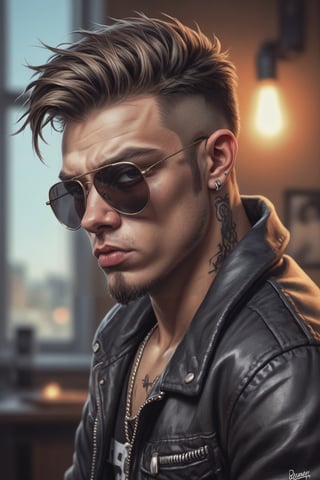 Instagram photo of a cool bad boy, realistic,