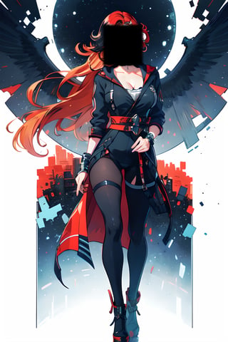 (masterpiece,high quality:1.4),(highres:1.2),1 young woman,ultra detailed face,complex_background,detaile,detailed_background,full body,large breast,looking at viewer,chromatic_background,half up half down,longhair,multicolored hair,beautiful makeup,thick red lips,eyeliner,parted lips,walkure /(takt op./),dynamic pose,unstrapped, glasses,choker.