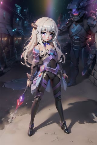 (masterpiece), best quality, expressive eyes, perfect face, (small brests), white hair, ((((blue and red eye)))), ((full body)), black and blue Dragon horns, (((((shadow outfit))))), (((shadow outfit))), small body, long hair, ((kid body)), (1 girl), (((futuristic city background))), (sexual pose), ((((rainbow lights details on the outfit)))), ((green details)), ((yellow details)), shadow, black silhouette, shadow of,aura of shadows, ((Blue details)), ((red details)), ((black armored shadow outfit))