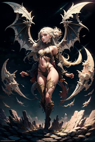 Girl ,Demon Wings , full_body, dynamic pose.Best Quality, Realistic, Realistic, Award-Winning Illustrations, (Intricate Details: 1.2), (Fine Details), (Intricate Details), (Cinematic Light, Best Quality Backlight), Clear Lines, Sharp Focus, Official Art, Unity 8k Wallpaper, Ridiculous, Incredibly Ridiculous, Fantasy Art, RTX, 
,better_hands,demonictech,Devilgirl,REALISTIC,More Detail,modelshoot style