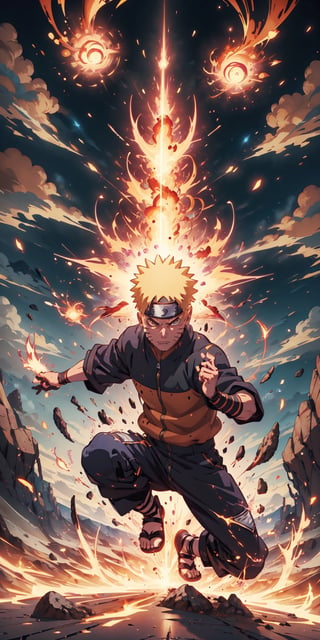 Animate a brief and intense scene featuring Naruto Uzumaki using fire powers. Request a short yet impactful animation capturing Naruto's mastery of fire techniques. Emphasize the fiery details, dynamic movements, and a background that enhances the intensity of his fire-based powers. Aim for a visually striking and captivating animation that showcases Naruto Uzumaki's prowess with flames in a short, action-packed sequence,Naruto uzumaki ,DonMDj1nnM4g1cXL ,explosionmagic 