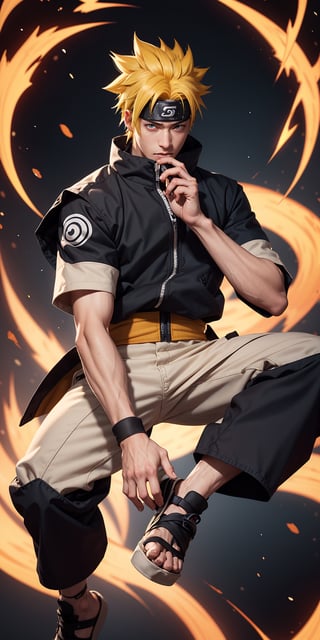 Imagine a breathtaking image featuring Naruto Uzumaki in his iconic outfit with yellow hair, red eyes, and a ninja headband. Visualize him using fireball magic against a meticulously detailed background. Request a 32k HD high-quality image that captures every intricate detail, ensuring perfection in his face, eyes, hands, fingers, legs, footwear, and outfit. Aim for a visual masterpiece that showcases the essence of Naruto in an extraordinary and highly detailed composition.,n4rut0,Estelle_Bright_Kiseki,perfect,Naruto uzumaki ,facial mark, high detailed perfect hands and fingers, 