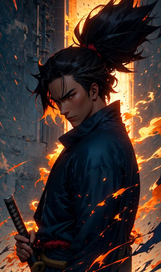 illustration of samurai Jin from (Samurai Champloo)