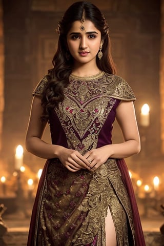 Full body, a Indian model Shirley setia as a game of thrones character ,  detailed face, seductive look ,  clear face,  Portrait, cinematic shot of game of thrones,  game of thrones dress, dragons in the background 