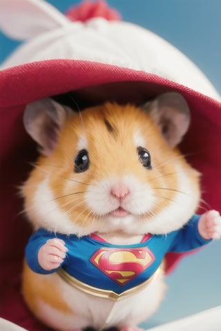 hamster superman suit,,White Hamster,cutie,Detail,white wings,white 