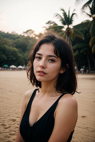 RAW photo, photo of girl called Tracy, instagram model(25yo), enjoying vacation in Goa, cool photography utilizing a 85mm lens for a cinematic feel,photorealistic