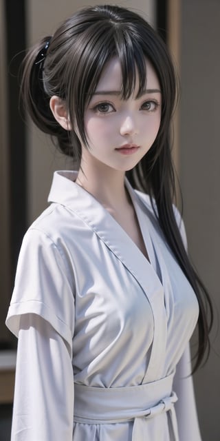 //Character 1girl, BREAK //Fashions upper body, kimono, white, see through cotton, BREAK,<lora:659111690174031528:1.0>