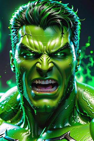 Incredible  hulck with green Evil Light eyes and lighting green thunder Dc, scary, Classic Academia, Flexography, ultra wide-angle, Game engine rendering, Grainy, Collage, analogous colors, Meatcore, infrared lighting, Super detailed, photorealistic, food photography, Cycles render, 4k,  laugh, Leonardo style ,cinematic  moviemaker style, armed 