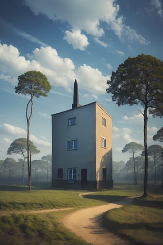 best photography, 8k award-winning photo natural lighting high definition a surreal world inspired by rené magritte and salvador dali