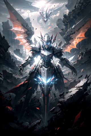 blend, medium shot, bokeh, (hdr:1.4), masterpiece,concept, 4K, HD, dragonoid, 4 black mechanical wings,iron wing,contrast, (cinematic, red and black :0.85),red eye, ,glowing eyes, void ,Mecha,holding weapon, facing_viewer, dramatic pose,flying, anger, scenery
,no_humans, beautiful woman