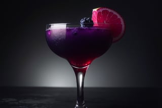 Stunning, refreshing blueberry cocktail menu photo mixology masterpiece, dramatic neon-noir lights, edge shaped backlight effect,  excessive detailed, intricate textures, extremely realistic muted colors, realistic, complex backgound, 