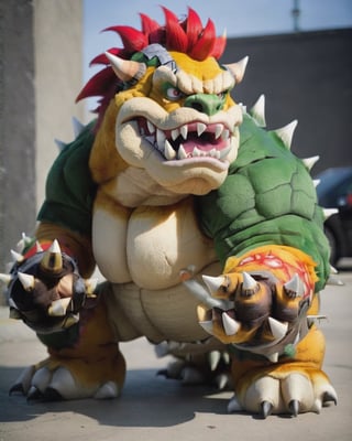 photo portrait of Bowser in real life, real