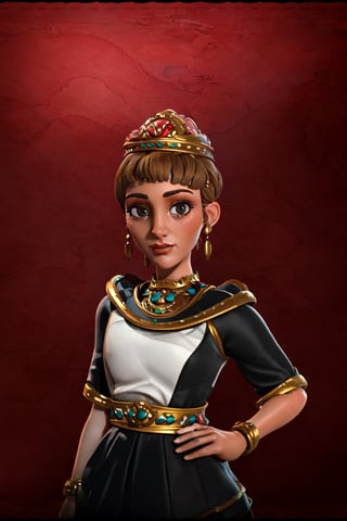 (((masterpiece))),best quality, portrait, beautiful, detailed glow, 1girl, short hair, black clothes, black_background, detailed face, Civilization_6