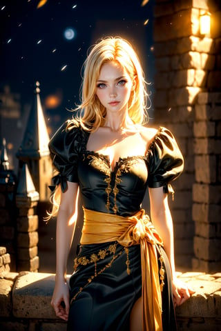 ((Alone:1.4)), ((Solo:1.4)), ((MEDIUM FULL SHOT:1.5)),realistic, masterpiece,best quality,High definition, (realistic lighting, sharp focus), high resolution, ((volumetric light)), outdoors,  , ((a 25 years old woman on a desolate castle in the midnight)),((thin waist, wide hips)), ((large breats:1.5)),  hair between eyes, ((looking  at viewer)),  ,MariaRenard,1 girl,Maria  fog, forest, castle behind, neutral face, closed mouth, blonde hair, ((night:1.5)), red moon, 