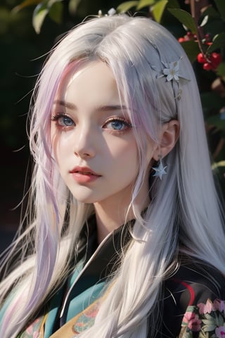  jinx in league of legends 
background flower background  stars background Masterpiece sky, universe angle, upper body,and lower body (brighteyes:1.2)photo of beautiful age 18 girl, pastel hair, freckles sexy, beautiful, close up, young, dslr, 8k, 4k, ultrarealistic, realistic, natural skin, textured skinolo girl holding detail floral print umberalla wearing detail japanese kimono cherry blosom tree detail hair kind face, looks at the viewer, (masterpiece), (best quality), (ultra-high quality), (8k resolution), (over-detailed), (ray tracing), erte 12k, high definition, cinematic, neoprene,, portrait featured on unsplash, stylized digital art, smooth, ultra high definition, 8k, unreal engine 5, ultra sharp focus, intricate artwork masterpiece, ominous, epic, TanvirTamim, trending on artstation, by artgerm, h. r. giger and beksinski, highly detailed, vibranta close up of a woman with white hair and a white mask, beautiful character painting, guweiz, artwork in the style of guweiz, white haired deity, by Yang J, epic exquisite character art, stunning character art, by Fan Qi, by Wuzhun Shifan, guweiz on pixiv artstation,kristinapimenova